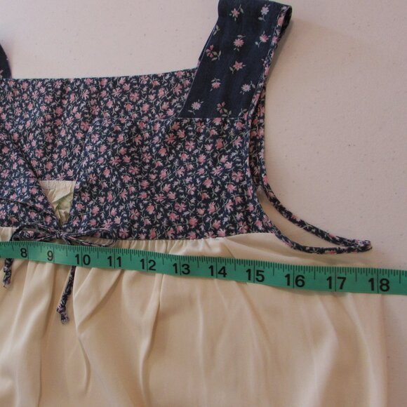 Vintage Sears JR Bazaar White Sheer Nylon/Blue Floral Trim Maxi Nightgown - Picture 12 of 15